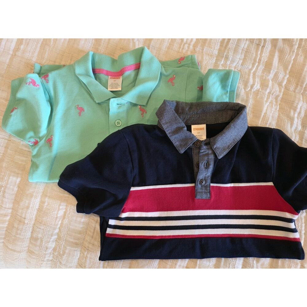 Lot Of 2 Boys Gymboree Polo Shirts Size 5 Closet Clean Out
